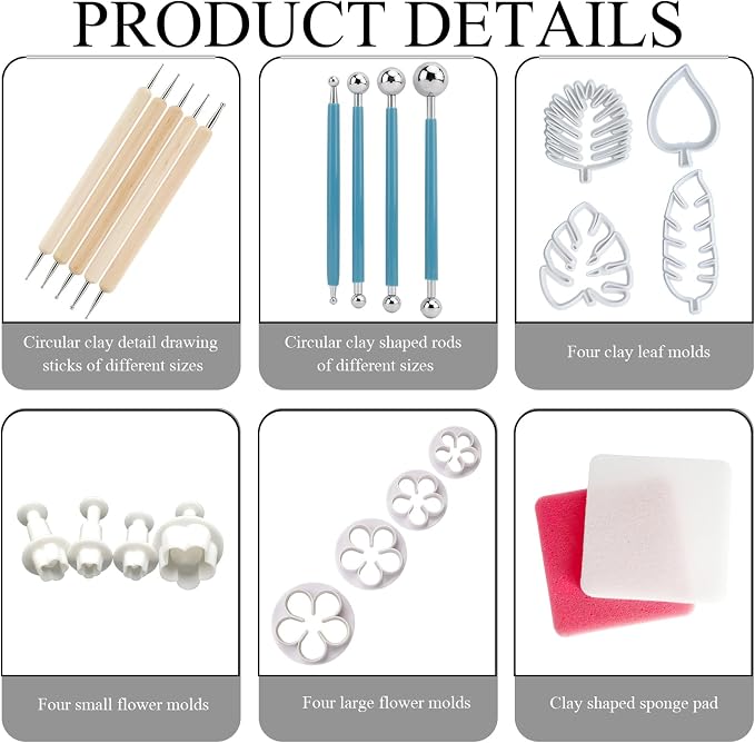 12 Pcs Spring Clay Cutters Set,3 Shapes Polymer Clay Cutters for Earrings,Polymer Clays Silicone Molds,Flower ClayPolymer Mini Molds,ClayPolymer Earring Making Kit for DIY Jewelry Accessories