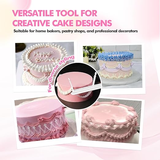 Cake Arch Guide Tool, Cake Arc Ruler and Ruffle Spacing Tool, Cake Swag Marker for Piping, Fondant Icing, Vintage Cake Decorating, 14 Settings for 6 to 10 Inch Cakes