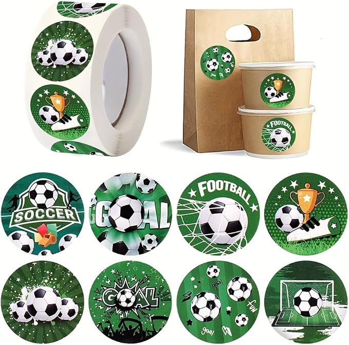 World Cup Soccer Stickers,500pcs Roll Football Birthday Party Decorations Round World Cup Soccer Ball Goal Trophy Label Stickers Sports Game Party Favors Gift Bag Packaging Envelope Sealing Supplies