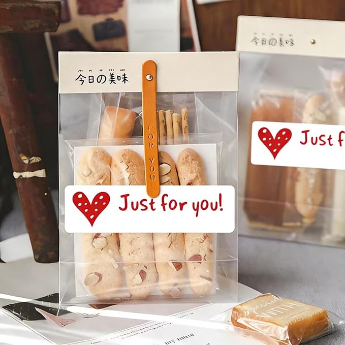 200Pcs Handmade Label Stickers Tamper-Proof Stickers Self-Adhesive Gift Sealing for Bakery Dessert Bags, Gift Boxes, Handmade Crafts, Party Favors Waterproof Wrapping