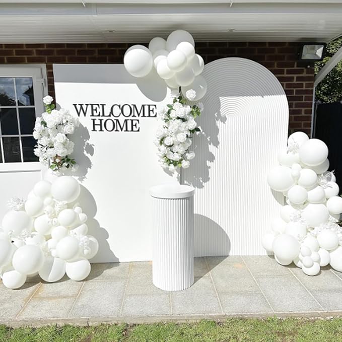 120pcs White Balloon Arch Kit, 18 12 10 5 inch White Latex Balloons Different Sizes Balloon Garland for Engagement Bachelorette Bridal Shower Wedding Party Birthday Decorations