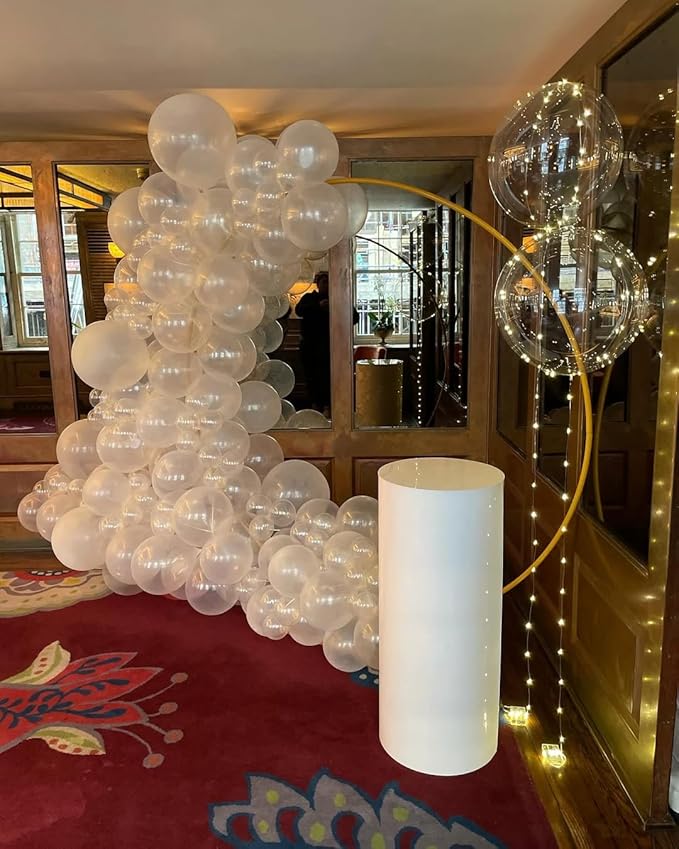 Clear Balloon Arch Kit, 143Pcs Transparent Clear Latex Balloon Garland kit, 18 12 10 5 Inch Different Size Balloons for Wedding Bridal Shower Anniversary Baby Shower Birthday Party Decorations