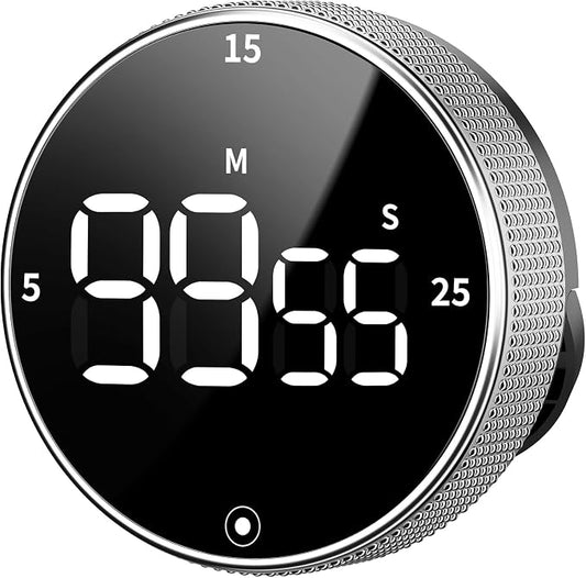 Seniny Digital Kitchen Timer with Magnetic - Visual Timer with Large LED Display, Pomodoro Classroom Timers with 3-Preset Times, Volume Adjustable, Countdown & Count Up Timers for Cooking