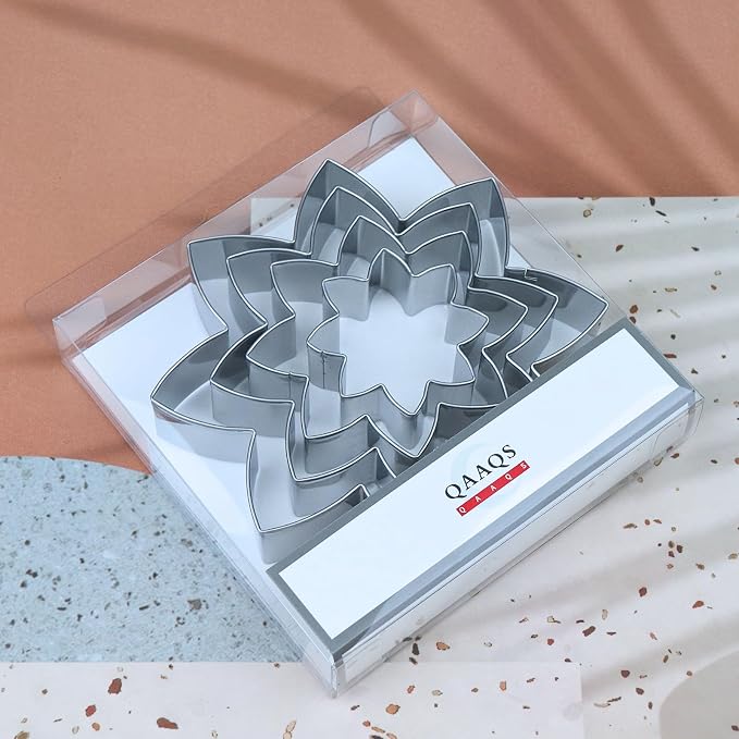 Sunflower Cookie Cutter Set - 5 inch, 4 inch, 3 inch, 2 inch - 4 Piece Mother’s Day Flowers Cookie Cutters Shapes Molds - Stainless Steel