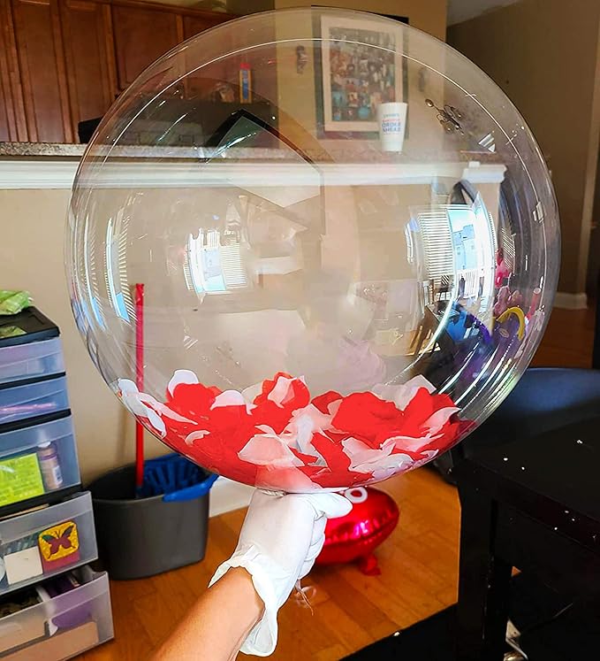 20 Inch Bobo Balloons Bubble Balloons, 20 Pcs Clear Bobo Balloon, Large Transparent Bubble Balloon for Christmas Wedding Birthday Party Decoration