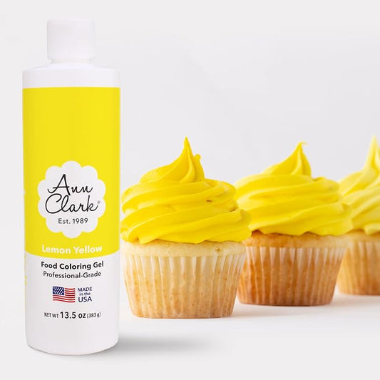 Ann Clark Lemon Yellow Food Coloring Gel Extra Large 13.5 oz Professional Grade Made in USA