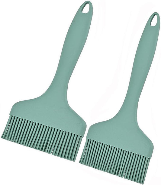 2Pcs Silicone Basting Pastry Brush - Heat Resistant Cooking Brushes Food Brush for Oil, Sauce, BBQ, Baking Outdoor Grill Dishwasher Safe – Green