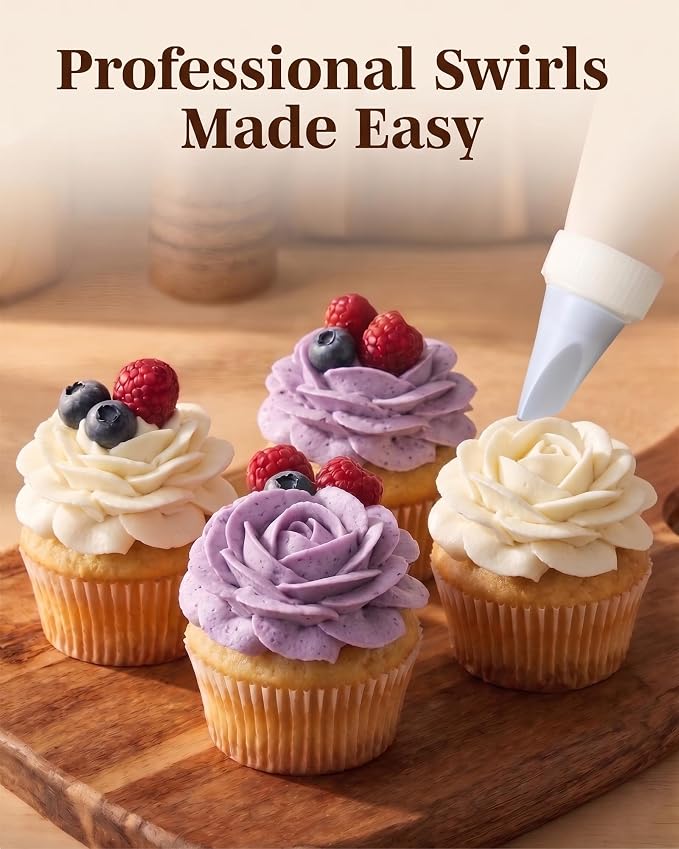 Reusable Plastic Piping Tips Standard Size Petal Tip #103 100 Pack with 2 Couplers Petal Tip Icing Nozzle for Cake Decoration, Dessert, Baking Supplies & Piping Bags Base Ø 0.75"Height 1.25"