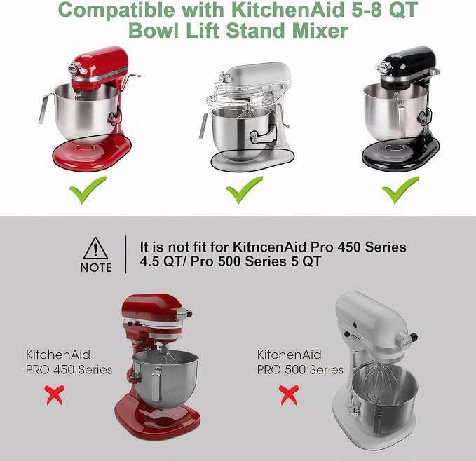 Sliding Mat Compatible with KitchenAid 5-8 Quart Bowl-Lift Stand Mixer, Acrylic Mixer Slider Mat for Kitchen Aid Stand Mixer, Slider Pad for Kitchen Appliances