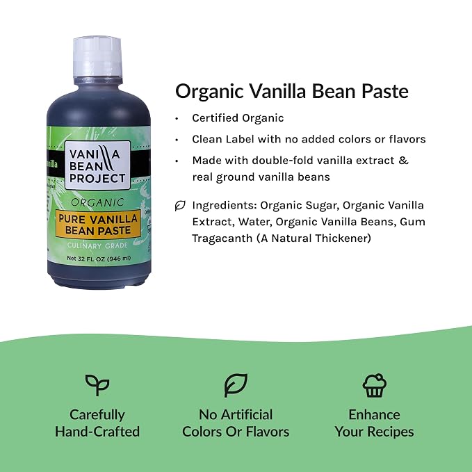 Organic Vanilla Bean Paste | Baking Necessity | Pure Vanilla for Cooking | Vanilla Bean Project | 4 Ounces