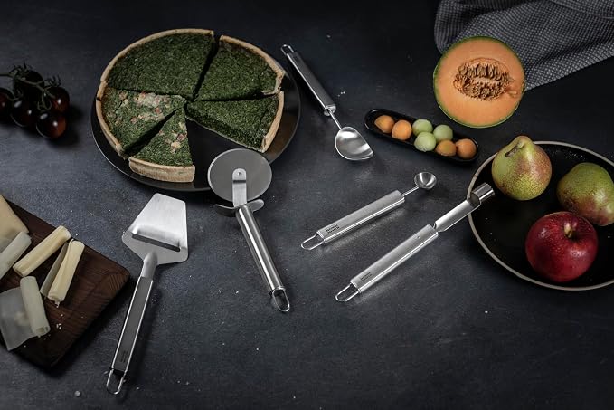 Kuhn Rikon Essential Melon Baller – Stainless Steel Scoop for Melon, Fruit & Cookie Dough Shapes – Easy Release Design