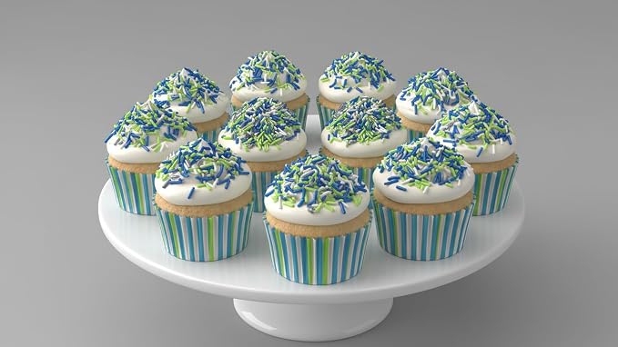 NCS Seattle Game Day Lime Green, Dark Blue, Silver & White Jimmies Edible Sprinkles – Cupcake, Cake & Cookie Decorations, 7 oz