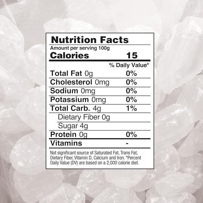 Pure and Natural Large White Rock Sugar Crystals for Tea and Coffee, Pure and Natural, 1-Pound Bag