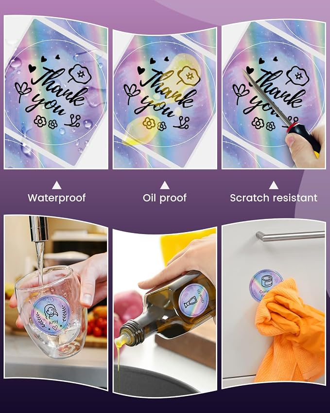 Phomemo M110 Circle Labels, 1.96"x1.96" (50x50 mm) Purple Star Sky Round Label for M100/M220/M250/M108/M221 Label Maker, for Barcode/Logo/Gift/Thank You/Bakery/Small Business/Home Use, 140 Labels