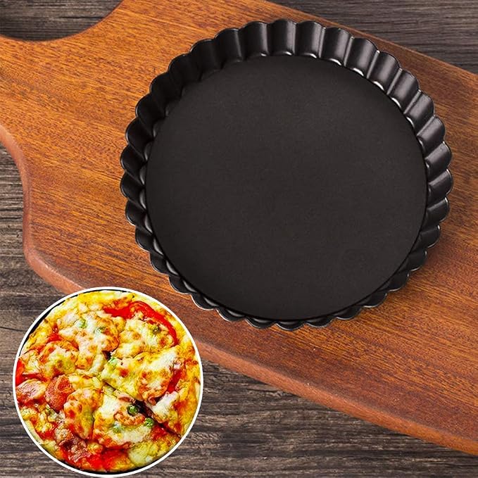 Tart Pan Removable Bottom, Pie Pans Non-Stick Pans Pie Round Fluted Tart Tins Baking Pan Mould Tray for Baking Cheese Cakes, Chocolate Tarts, Fruit Pies(10 Inch Outer Diameter)