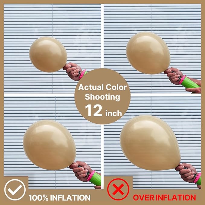 PartyWoo Light Brown Balloons 100 pcs 12 Inch Nude Neutral Boho Tan Fall Latex Helium Balloons for Wedding Graduation Birthday Boy Baby Shower Cowgirl Jungle Theme Party Decorations Brown-F56