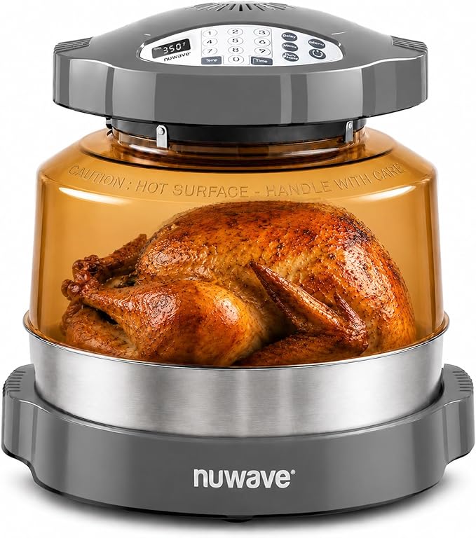 Nuwave Pro Plus 2 Countertop Infrared Oven with Stainless Steel Extender Ring, Triple Combo Cooking Power, Adjustable Temperature Control, Large Capacity Roaster, Air Fryer & Convection Oven, 20671V01