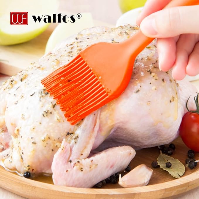 Walfos Silicone Pastry Brush, 600℉ Heat Resistasnt Basting Brush, Perfect for Baking,BBQ Grill,Kitchen Cooking,BPA Free and Dishwasher Safe (5 Pcs)