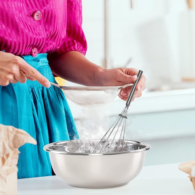 4-pack Mixing Bowls, 8.6 Inches Stainless Steel Prep Serving Bowls