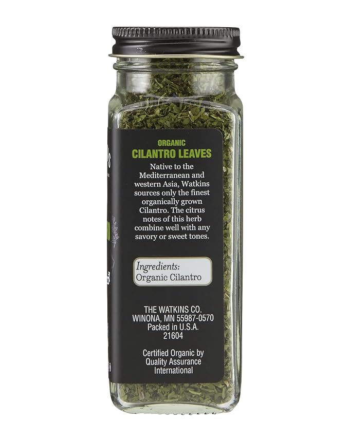 Watkins Gourmet Organic Spice Jar, Cilantro Leaves, 0.63 Ounce Jar, 3-Pack