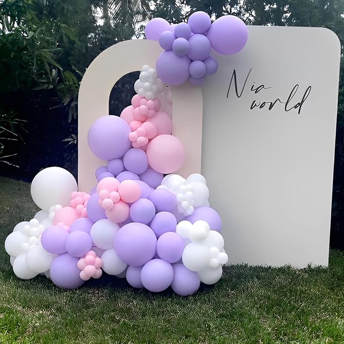 Voircoloria 110pcs Pastel Purple Balloons 12inch Light Purple Latex Party Balloons for Graduation, Easter, Wedding, Birthday, Bridal Shower, Rainbow Party, Baby Shower, Anniversary Party Decorations