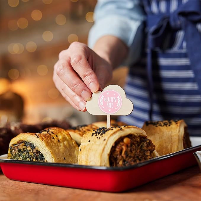 Louise Maelys Gluten Free Stickers 1.5 Inch Food Allergy Labels for Baking, Kitchen & Food Packaging with Wheat & Heart Design, Waterproof, Residue-Free 500PCS