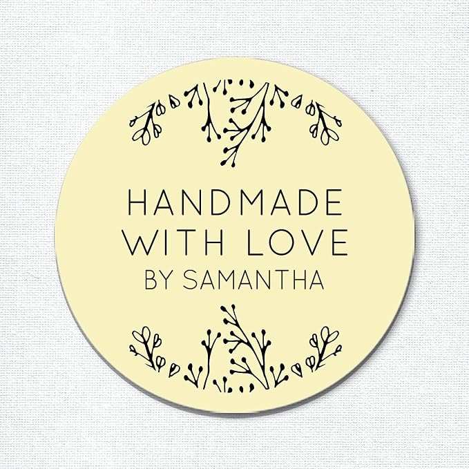 Made with Love Stickers, Handmade Gift Stickers, Personalized Food Labels, Favor Labels, Baked Good Stickers