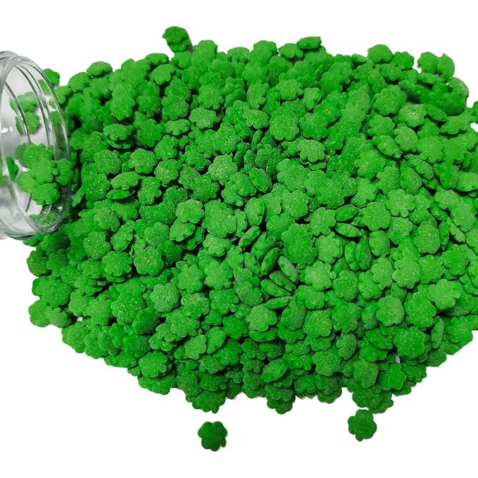 Edible Green Shamrock Sprinkles for Cake Decorating, Edible St Patrick's Day Sprinkles for Baking Cookie Decorations Cupcake Toppers Ice Cream Donut Toppings 85g/3oz