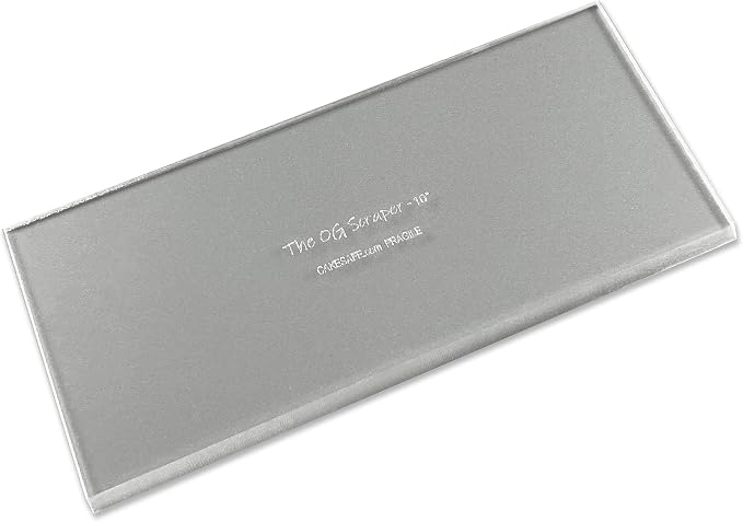 CAKESAFE 10 Inch OG Scraper-Clear Acrylic Cake, Icing, and Butter Cream Smoother with Beveled Edge
