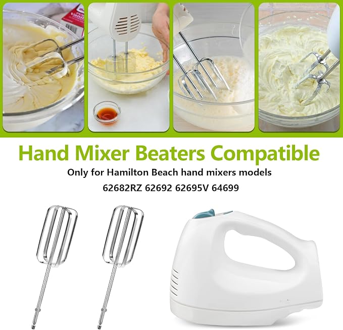 Alocs Hand Mixer Beaters Blender Attachments, Hand Mixer Replacement Beaters for Hamilton Beach Hand Mixers 62682RZ 62692 62695V 64699 Electric Mixer Replace Parts - 2 Pack