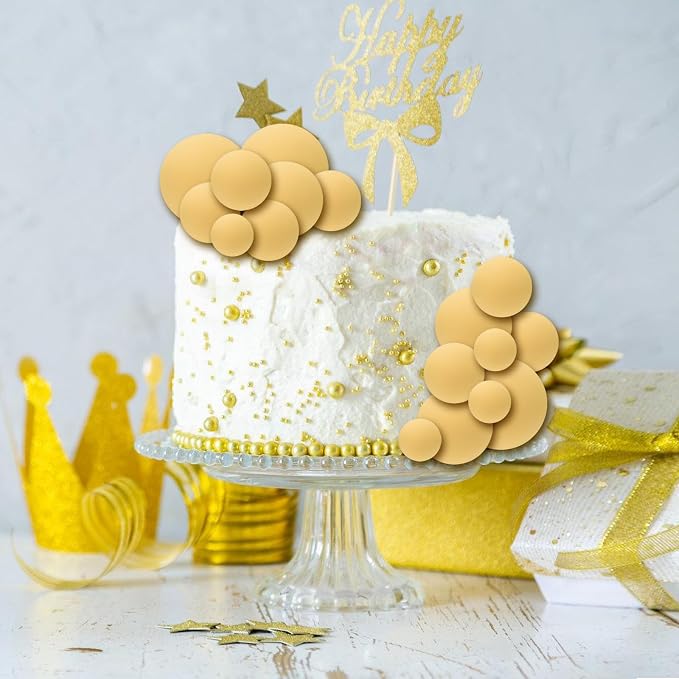 30 PCS Balls Cake Topper DIY Cake Insert Toppers Ball Cake Picks Cupcake Topper for Birthday Party Baby Shower Wedding Cake Decoration（Yellow）