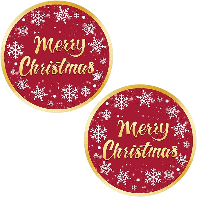120Pcs Merry Christmas Stickers -2 Inch Snowflake Christmas Stickers Holiday Labels for Gifts, Envelopes, Card, Holiday Decorations