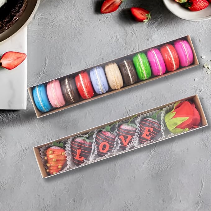 20Pack 12x2¼x2 Inch Bakery Boxes for Chocolate Covered Strawberry,Macaron,Truffle, Cocoa Bombs, Cookie,Soap Boxes