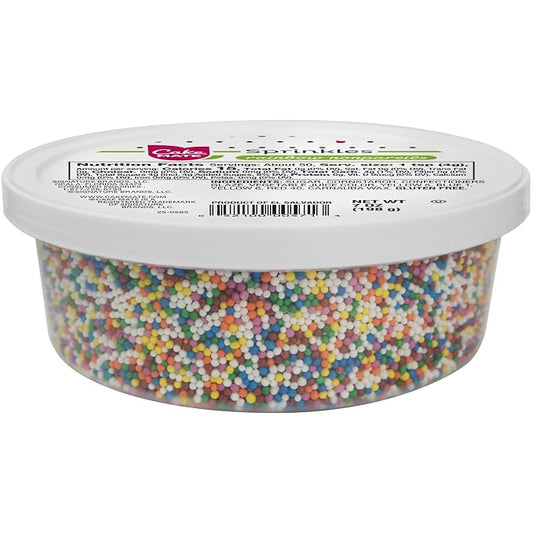 Cake Mate Rainbow Nonpareils Hard Sprinkles for Dot Cakes, Tub with Resealable Lid, 7 oz, Vibrant Round Dot Sprinkles for Decorating Cakes, Cupcakes & Cookies