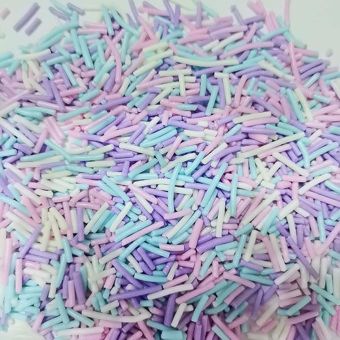 Senchanting Mermaid Pastel Jimmies Sprinkles for Cake Decorating, Edible Blue White Pink Purple Jimmy Sprinkle Mix, Themed Birthday Ocean Jimmy Sprinkles Toppers for Decorating Baking Cupcakes Cake Cookies Ice Creams Donuts Candy