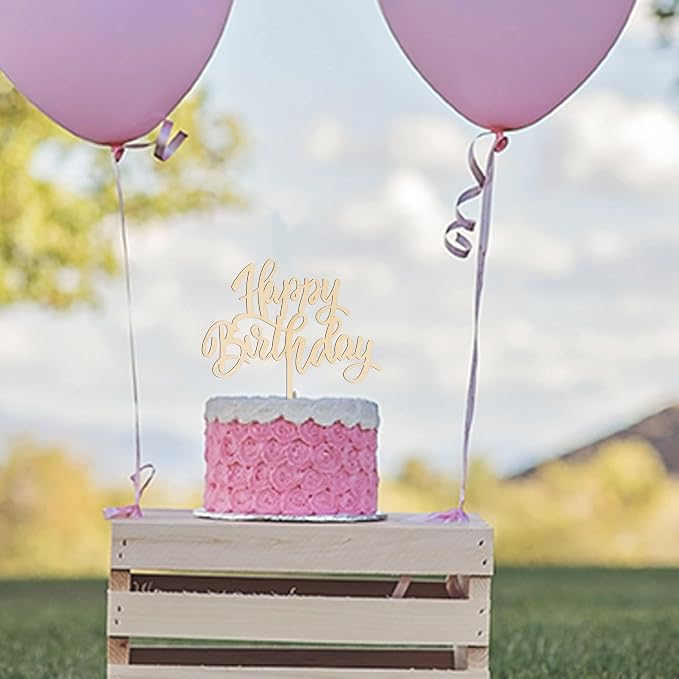 Happy Birthday Cake Decorations, Wooden Happy Birthday Cake Decoration Plugin (wood)