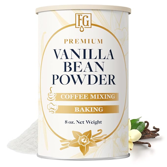 Flavors Gourmet Premium Vanilla Bean Powder - 8 oz - Baking Ingredient, Smoothie Enhancer & Coffee Flavoring - Alcohol-Free Vanilla Flavoring - Pure & Gluten-Free