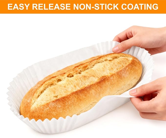 DEAYOU 80 PCS Bread Baking Liners, 2 LB Paper Loaf Pan Liners, Greaseproof Bread Tin Liner for Cakes, Snacks, Weddings, Parties, White, 7.87" L x 3.6" W x 2.9" H
