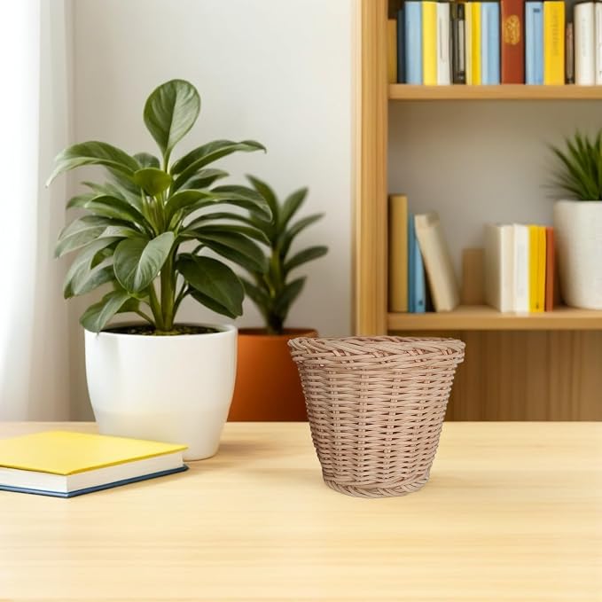 DOITOOL Indonesian Rattan Storage Basket for Countertop and Bathroom, Moisture Resistant and Portable Woven Home Decor Basket for Living Room and Picnic Organization
