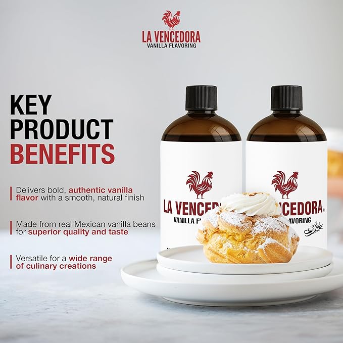La Vencedora Mexican Vanilla – Large 32oz Bottles (Pack of 2) – Traditional Vanilla Flavoring for Baking, Cooking & Desserts – Made in Mexico