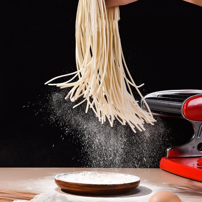 Manual Pasta Maker Machine 6 Adjustable Gears Hand Crank Noodle Press for Lasagna Fettuccine Dumpling Wrapper Dough Sheeter (Suction Cup Type 3 Blade)