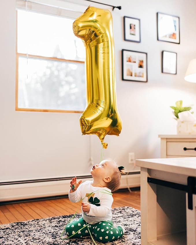 Gold Number 11 Balloon 40 inch, 11 Number Balloons, 11th Gold Birthday Decorations, 11 Year Old Girls Boys Golden Party Supplies