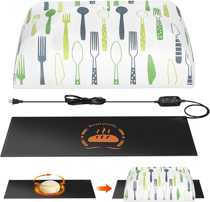 Sourdough Heating Mat Dough Proofing Box Fahrenheit, 59°F - 140°F Adjustable Dough Rising Heating Mat, Heated Bread Mat for Sourdough,Bread Warmer Mat with Sourdough Starter Warmer
