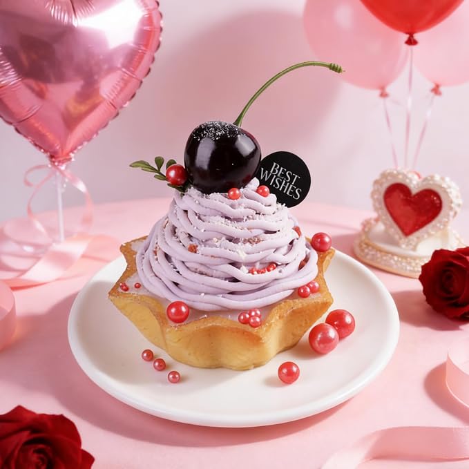 Red Pearl Sprinkles for Cake Decorating, 4 Sizes Sugar 130g/4.6oz, Cupcake, Ice Cream, Donuts, Macaron Toppings Supplies (2mm, 4mm, 7mm, 1cm)