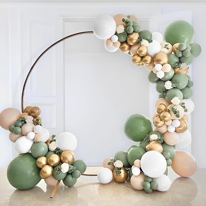 Voircoloria 110pcs Sage Green Balloons 12inch Olive Green Latex Party Balloons for Graduation, Wedding, Birthday, Bridal Shower, Baby Shower, Anniversary Party Decorations