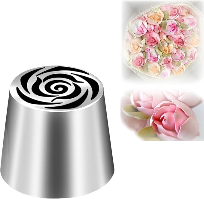 Russian Piping Tip, Extra Large Russian Piping Flower Nozzles, Flower Tips for Cake Decorating for Cake Decorating Icing, Cream Bouquet DIY Cookies, Desserts Baking Tools (1, A)