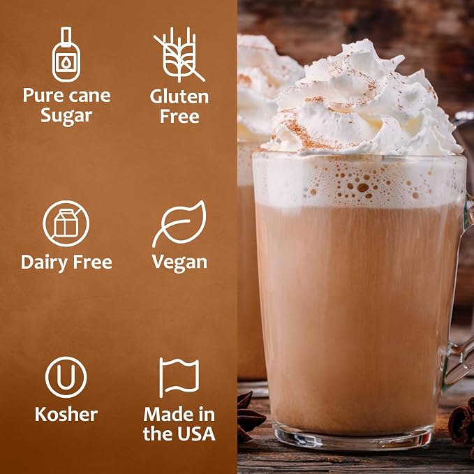 Syruvia Coffee Syrup, Caramel Pecan Flavored Syrup for Drinks, Lattes, and Desserts – 25.4 fl oz - with Pump