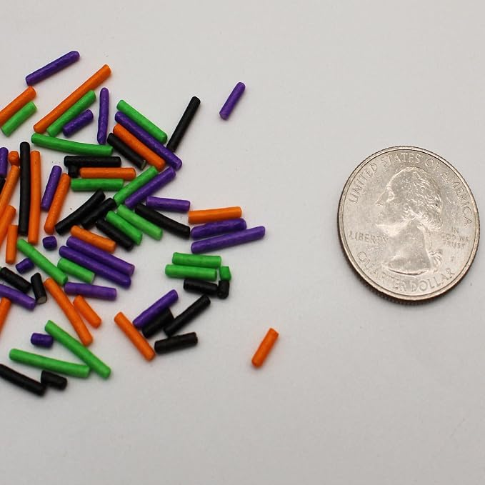 Naturejam's Halloween Sprinkles Cake Decorations - 8oz Scary Halloween Decorations - Purple, Green, Orange & Black Cake & Cookie Toppers - Decorating Supplies - Spooky Decor - Cupcake Toppings & Ice Cream Jimmies