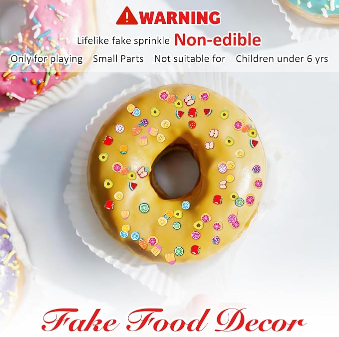 DIYASY 180g Fake Fruit Sprinkles, 6.35 oz Mini Faux Sprinkle Polymer Clay Slices Non-Edible for Crafts Art DIY Decoration Plastic Slime Filler