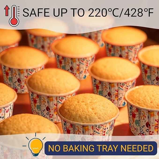 Cupcake Liners 50 Pack, Miliocry 3.5oz Mini Cupcake Cups for Baking, Disposable Paper Baking Cups Cake Containers Muffin Liners Wrappers Holders for Wedding Birthday Party